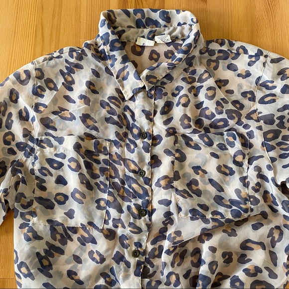 Mudd Sheer Cheetah Print Blouse - Picture 6 of 16